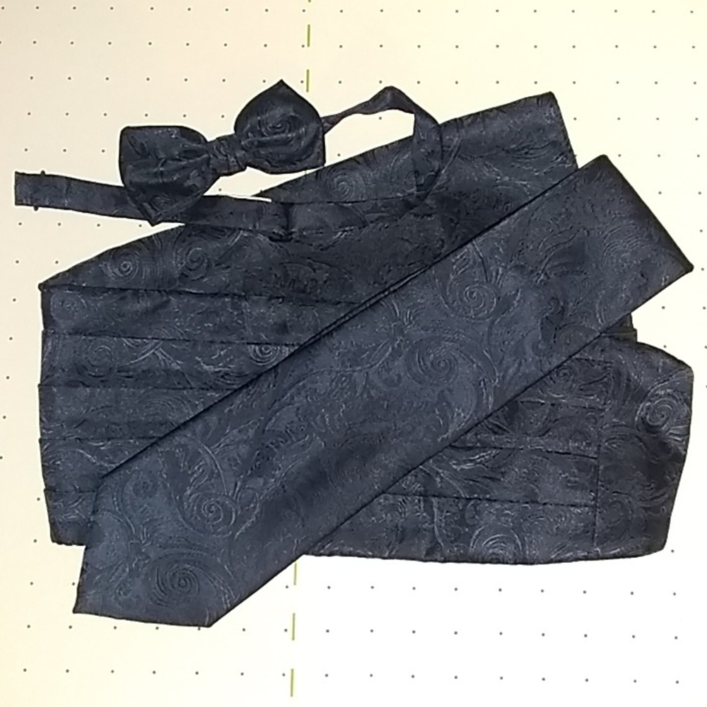 midnight blue tapestry tie set